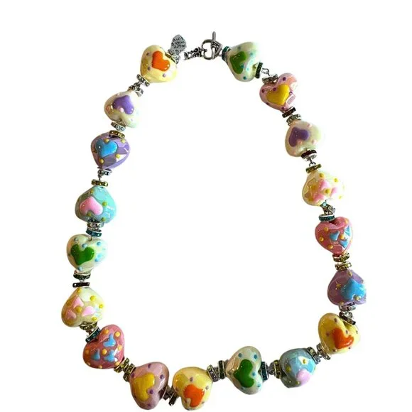 Hand-painted Beaded Necklace - Picture 3 of 5